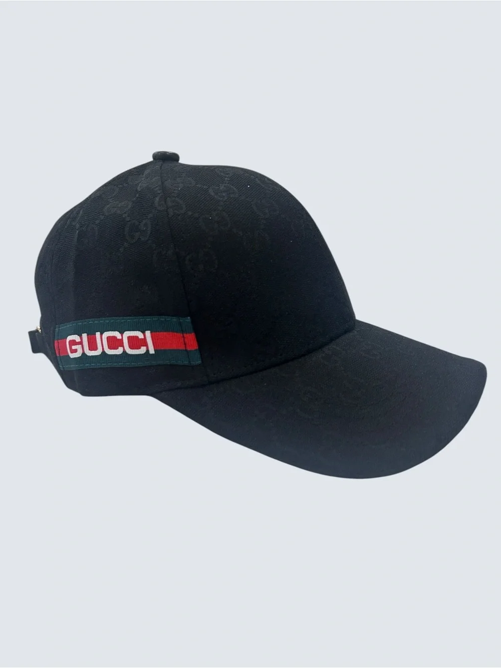 Gucci Black Monogram Baseball Hat